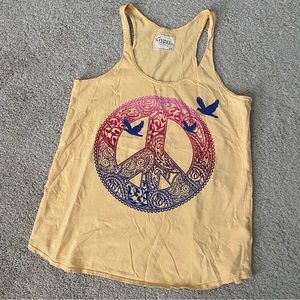 Gypsy05 Organic Kayla Peace Sign Racerback Tank